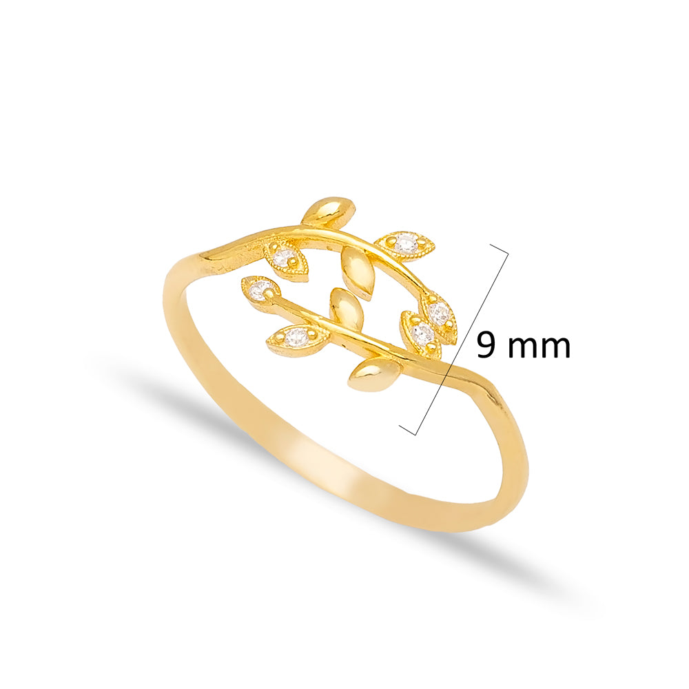 Elegant Minimalist Leaf Design Adjustable Ring Silver